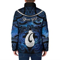 Personalized Maori Matariki Hei Matau Padded Jacket Maori Kowhaiwhai Pattern Galaxy LT01 - Polynesian Pride