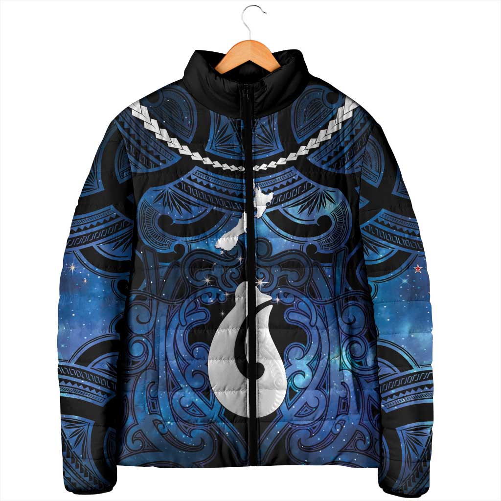 Personalized Maori Matariki Hei Matau Padded Jacket Maori Kowhaiwhai Pattern Galaxy LT01 - Polynesian Pride