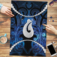 Maori Matariki Hei Matau Puzzle Maori Kowhaiwhai Pattern Galaxy LT01 Blue - Polynesian Pride