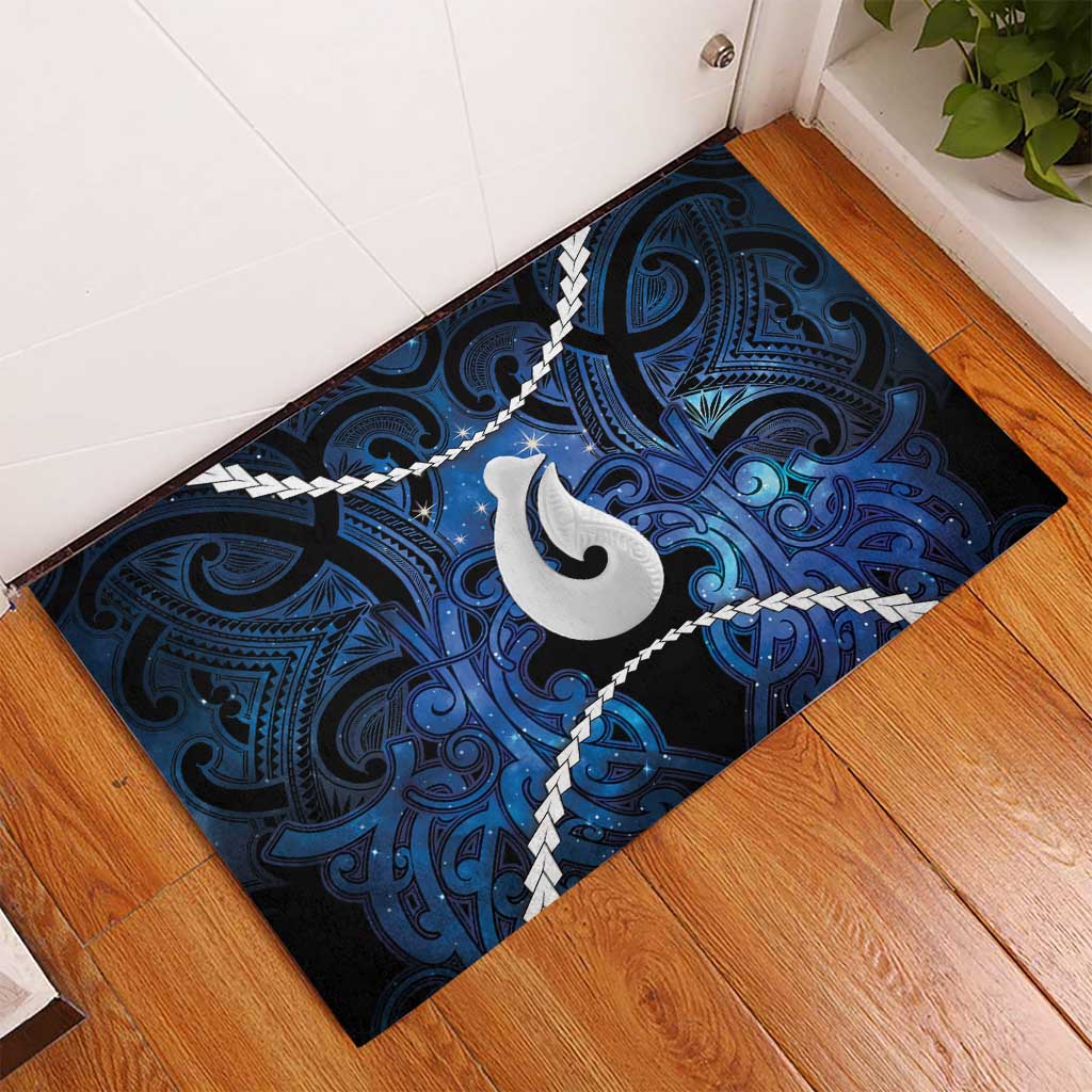 Maori Matariki Hei Matau Rubber Doormat Maori Kowhaiwhai Pattern Galaxy LT01 - Polynesian Pride