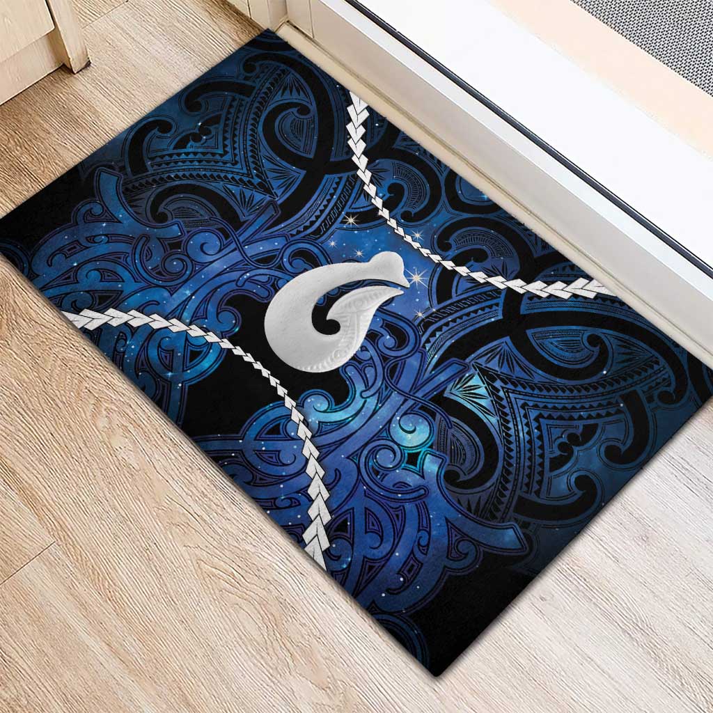 Maori Matariki Hei Matau Rubber Doormat Maori Kowhaiwhai Pattern Galaxy LT01 - Polynesian Pride