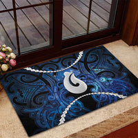 Maori Matariki Hei Matau Rubber Doormat Maori Kowhaiwhai Pattern Galaxy LT01 - Polynesian Pride