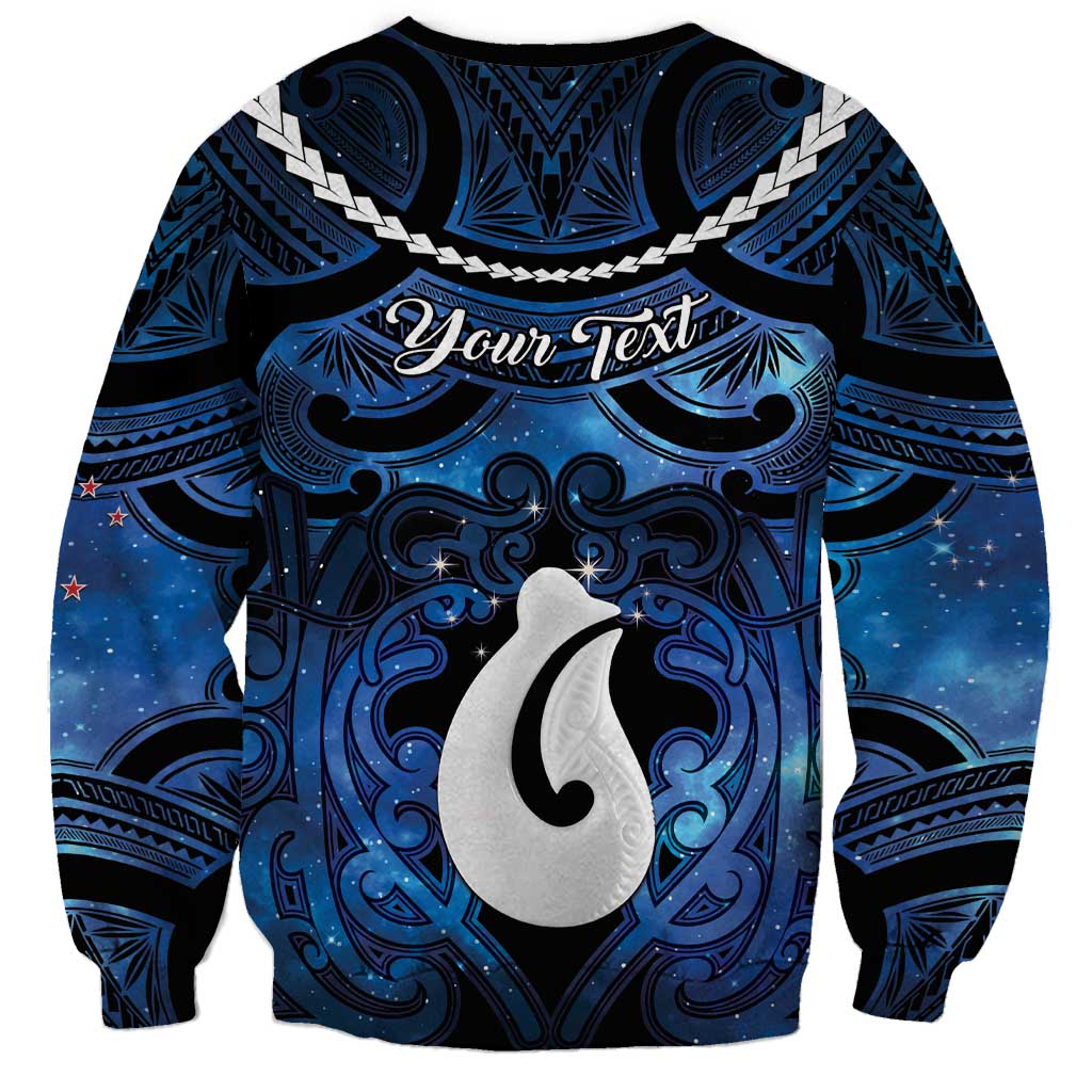 Personalized Maori Matariki Hei Matau Sweatshirt Maori Kowhaiwhai Pattern Galaxy LT01 - Polynesian Pride