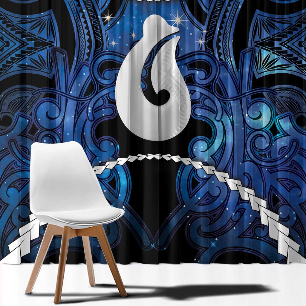 Maori Matariki Hei Matau Window Curtain Maori Kowhaiwhai Pattern Galaxy LT01 - Polynesian Pride