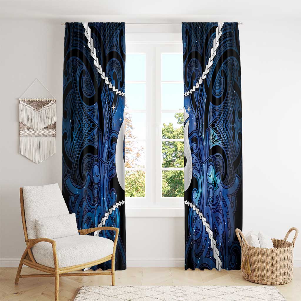 Maori Matariki Hei Matau Window Curtain Maori Kowhaiwhai Pattern Galaxy LT01 - Polynesian Pride