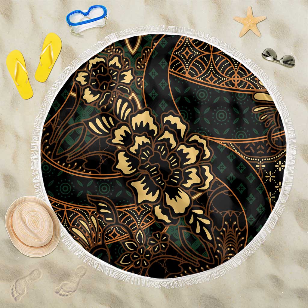 Indonesian Batik Pattern Vintage Brown Beach Blanket LT01 One Size 150cm Brown - Polynesian Pride
