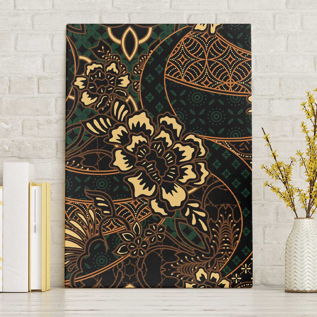 Indonesian Batik Pattern Vintage Brown Canvas Wall Art LT01 Without Frame Brown - Polynesian Pride
