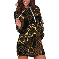 Indonesian Batik Pattern Vintage Brown Hoodie Dress LT01 Brown - Polynesian Pride