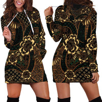 Indonesian Batik Pattern Vintage Brown Hoodie Dress LT01 - Polynesian Pride