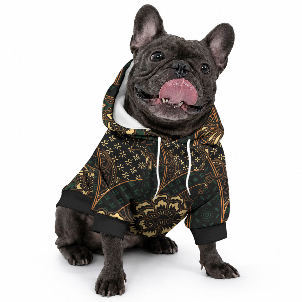Indonesian Batik Pattern Vintage Brown Pet Hoodie LT01 - Polynesian Pride