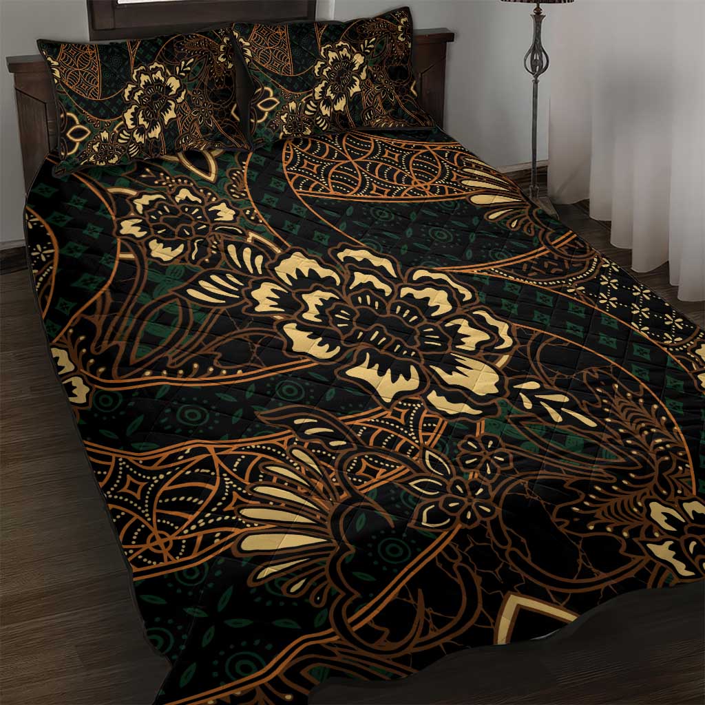 Indonesian Batik Pattern Vintage Brown Quilt Bed Set LT01 Brown - Polynesian Pride