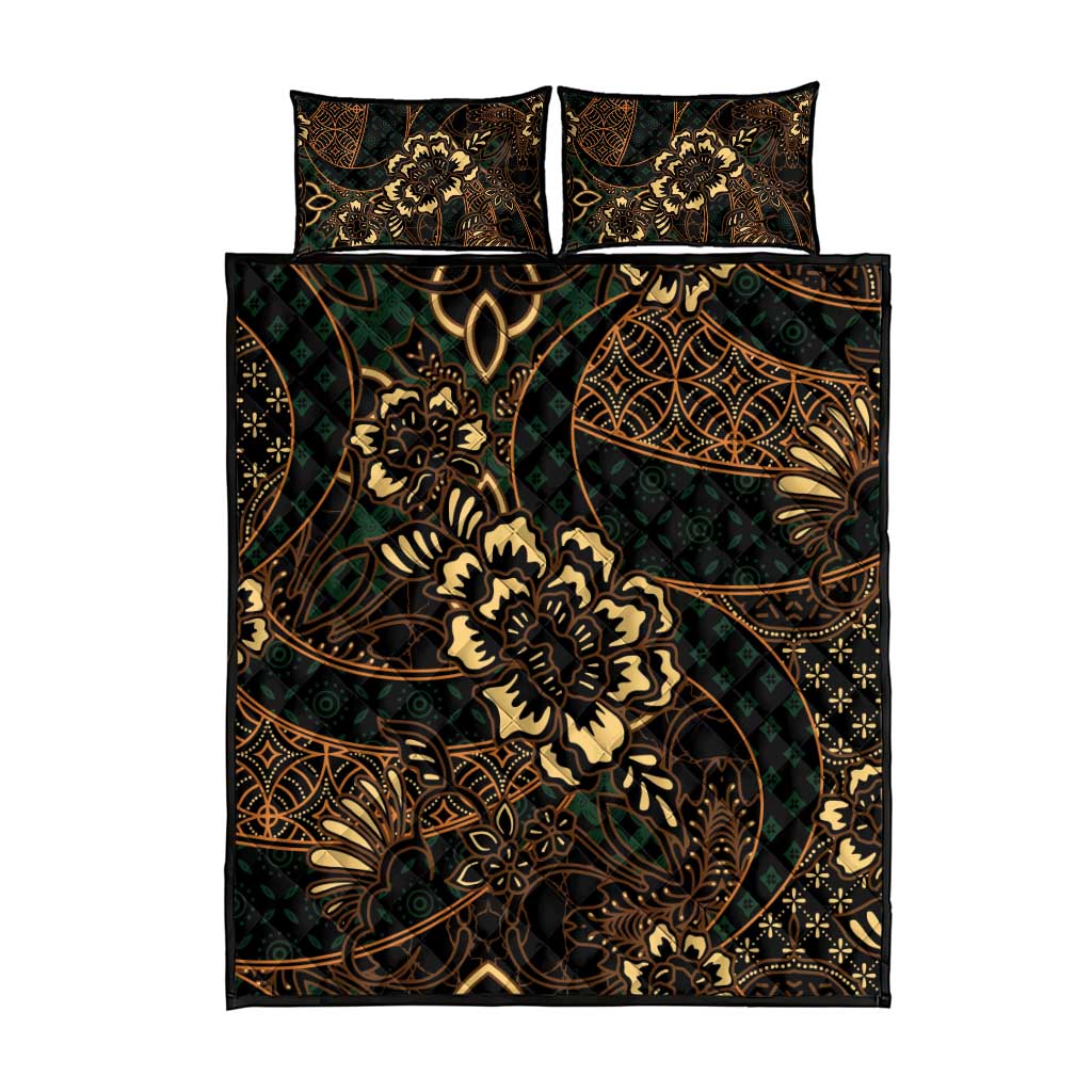 Indonesian Batik Pattern Vintage Brown Quilt Bed Set LT01 - Polynesian Pride