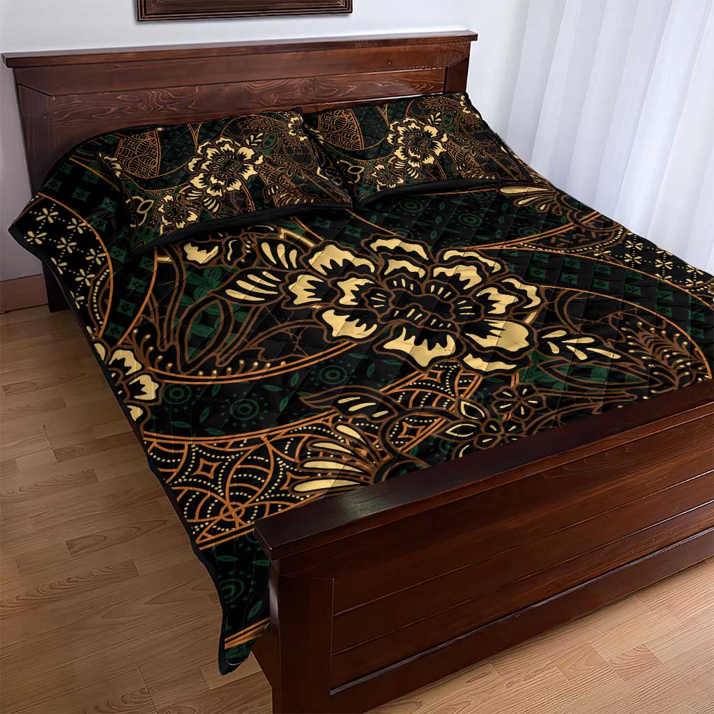 Indonesian Batik Pattern Vintage Brown Quilt Bed Set LT01 - Polynesian Pride