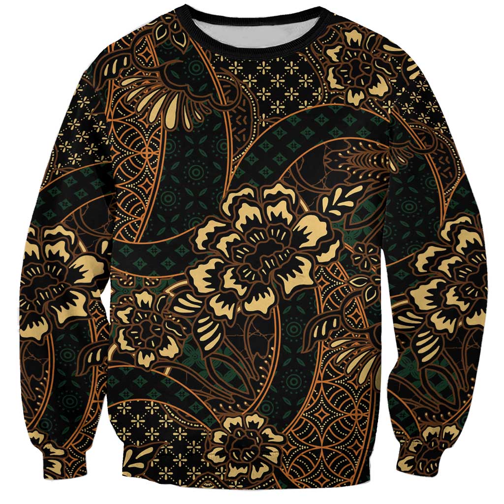 Indonesian Batik Pattern Vintage Brown Sweatshirt LT01 Unisex Brown - Polynesian Pride