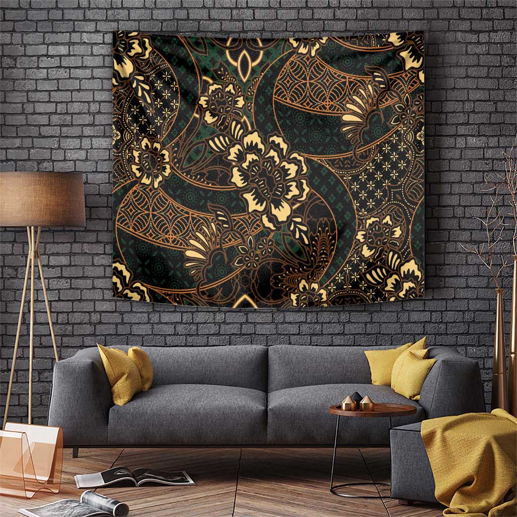 Indonesian Batik Pattern Vintage Brown Tapestry LT01 Brown - Polynesian Pride