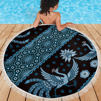 Indonesia Batik Pattern Beach Blanket Blue Version LT01 - Polynesian Pride