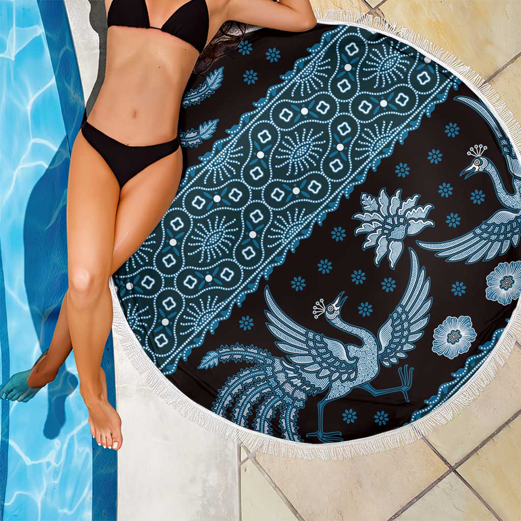 Indonesia Batik Pattern Beach Blanket Blue Version LT01 - Polynesian Pride