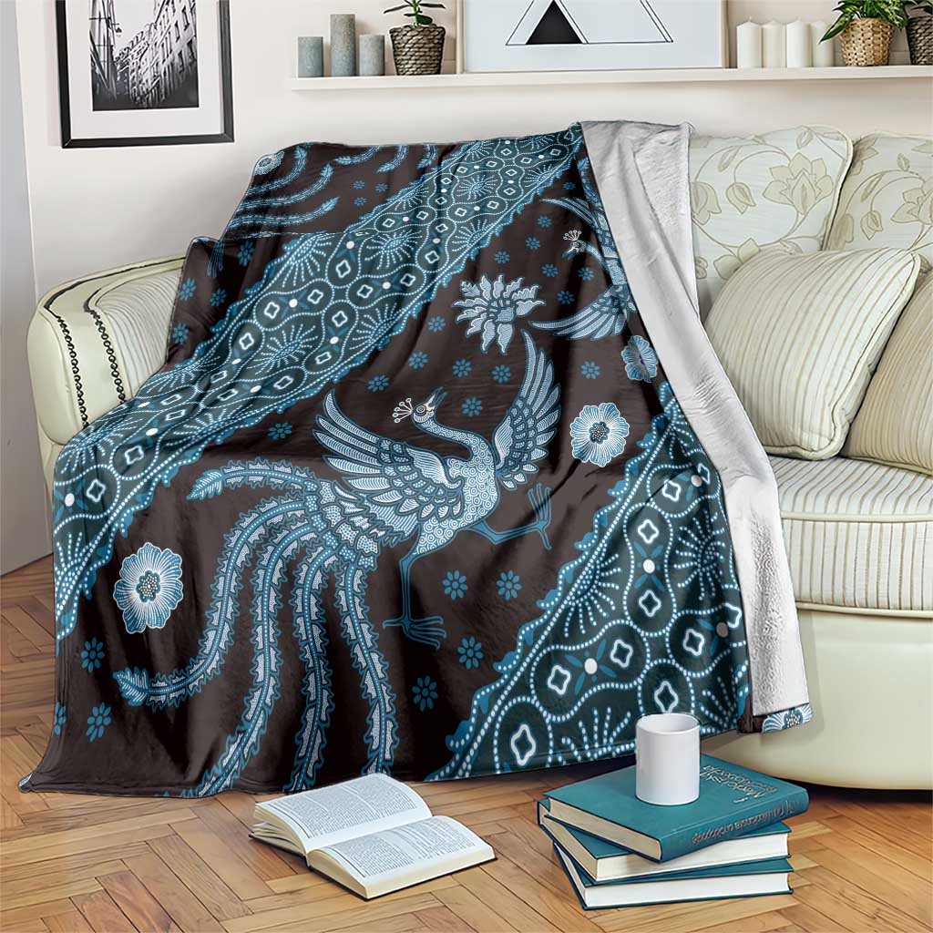 Indonesia Batik Pattern Blanket Blue Version LT01 Blue - Polynesian Pride