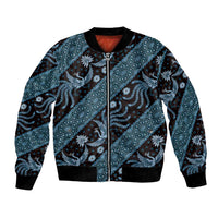 Indonesia Batik Pattern Bomber Jacket Blue Version LT01 Unisex Blue - Polynesian Pride
