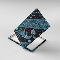 Indonesia Batik Pattern Canvas Wall Art Blue Version LT01 With Frame Blue - Polynesian Pride