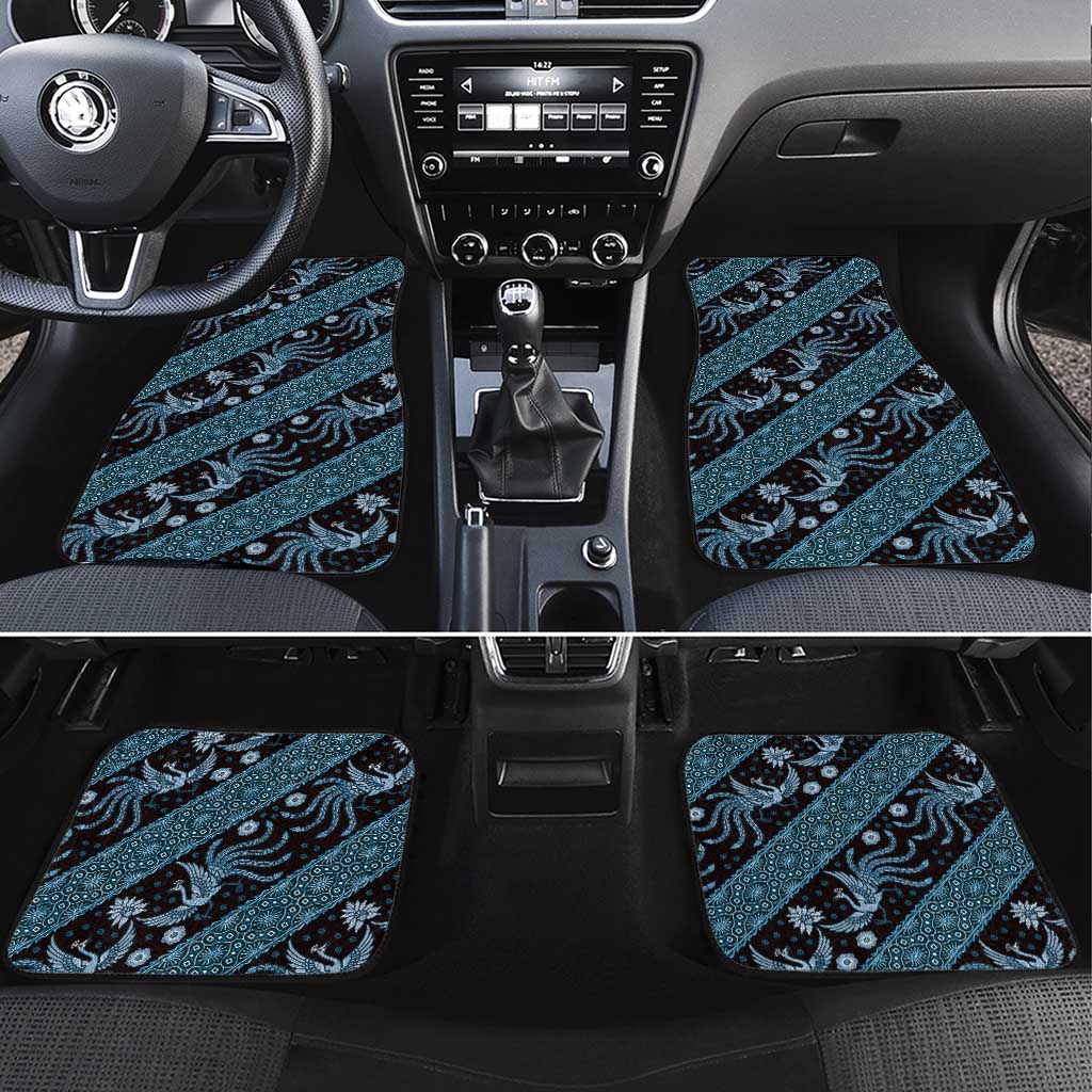 Indonesia Batik Pattern Car Mats Blue Version LT01 Set 4pcs Blue - Polynesian Pride