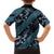 Indonesia Batik Pattern Family Matching Long Sleeve Bodycon Dress and Hawaiian Shirt Blue Version