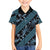 Indonesia Batik Pattern Family Matching Puletasi and Hawaiian Shirt Blue Version