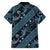 Indonesia Batik Pattern Family Matching Short Sleeve Bodycon Dress and Hawaiian Shirt Blue Version