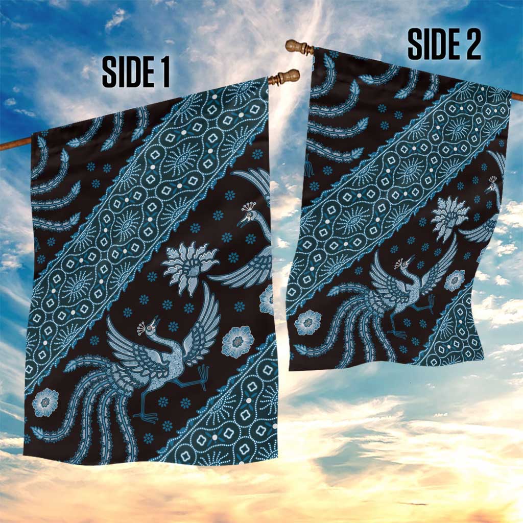 Indonesia Batik Pattern Garden Flag Blue Version LT01 - Polynesian Pride