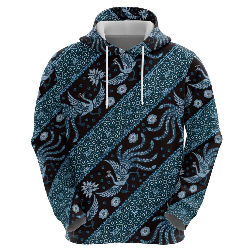 Indonesia Batik Pattern Hoodie Blue Version LT01 - Polynesian Pride