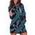 Indonesia Batik Pattern Hoodie Dress Blue Version