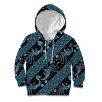 Indonesia Batik Pattern Kid Hoodie Blue Version LT01 Hoodie Blue - Polynesian Pride