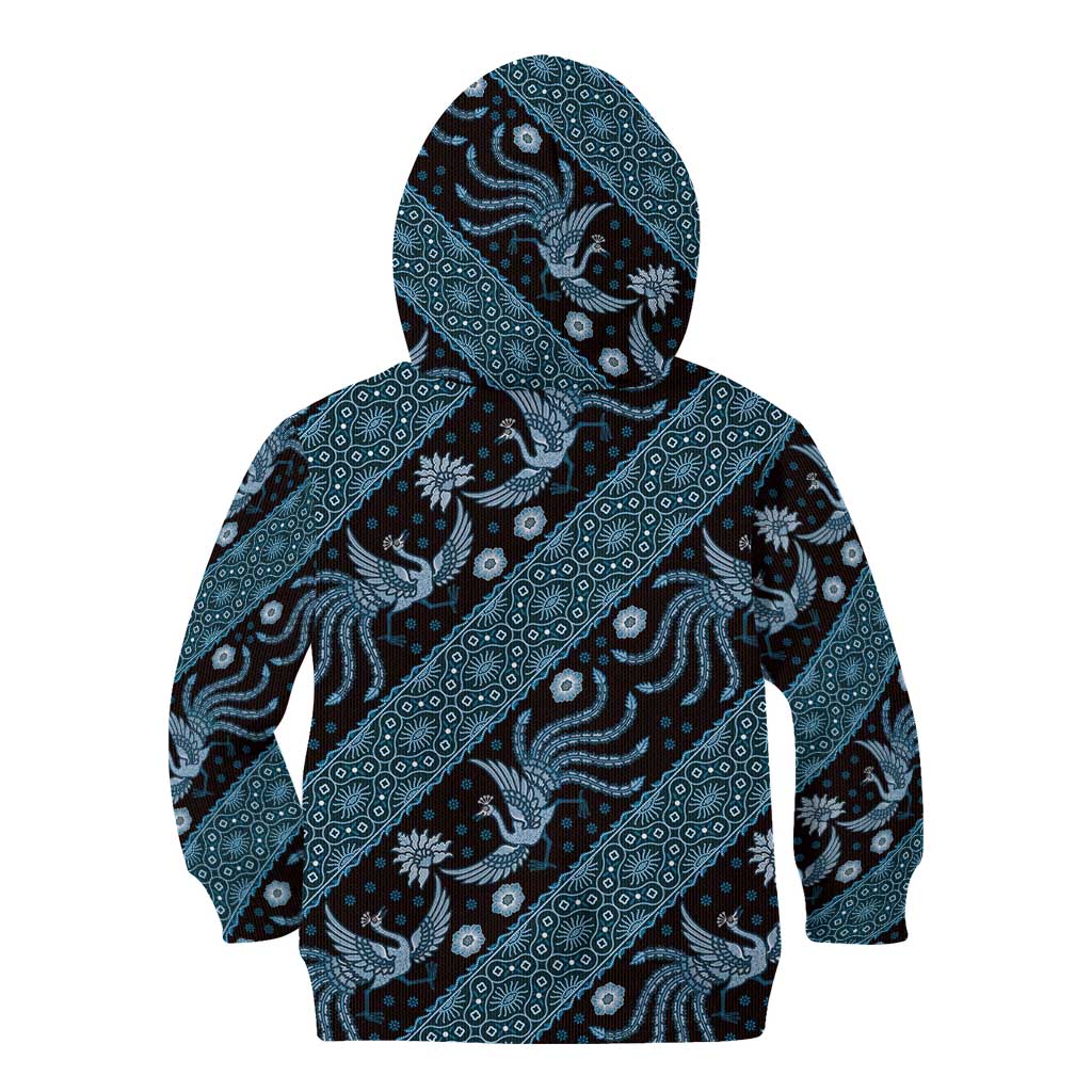 Indonesia Batik Pattern Kid Hoodie Blue Version LT01 - Polynesian Pride