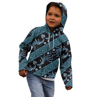 Indonesia Batik Pattern Kid Hoodie Blue Version LT01 - Polynesian Pride