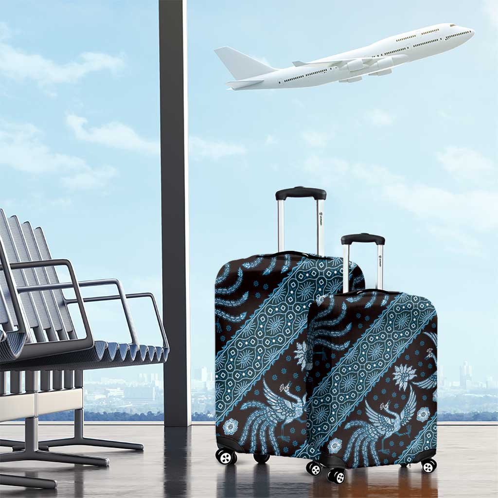 Indonesia Batik Pattern Luggage Cover Blue Version LT01 - Polynesian Pride