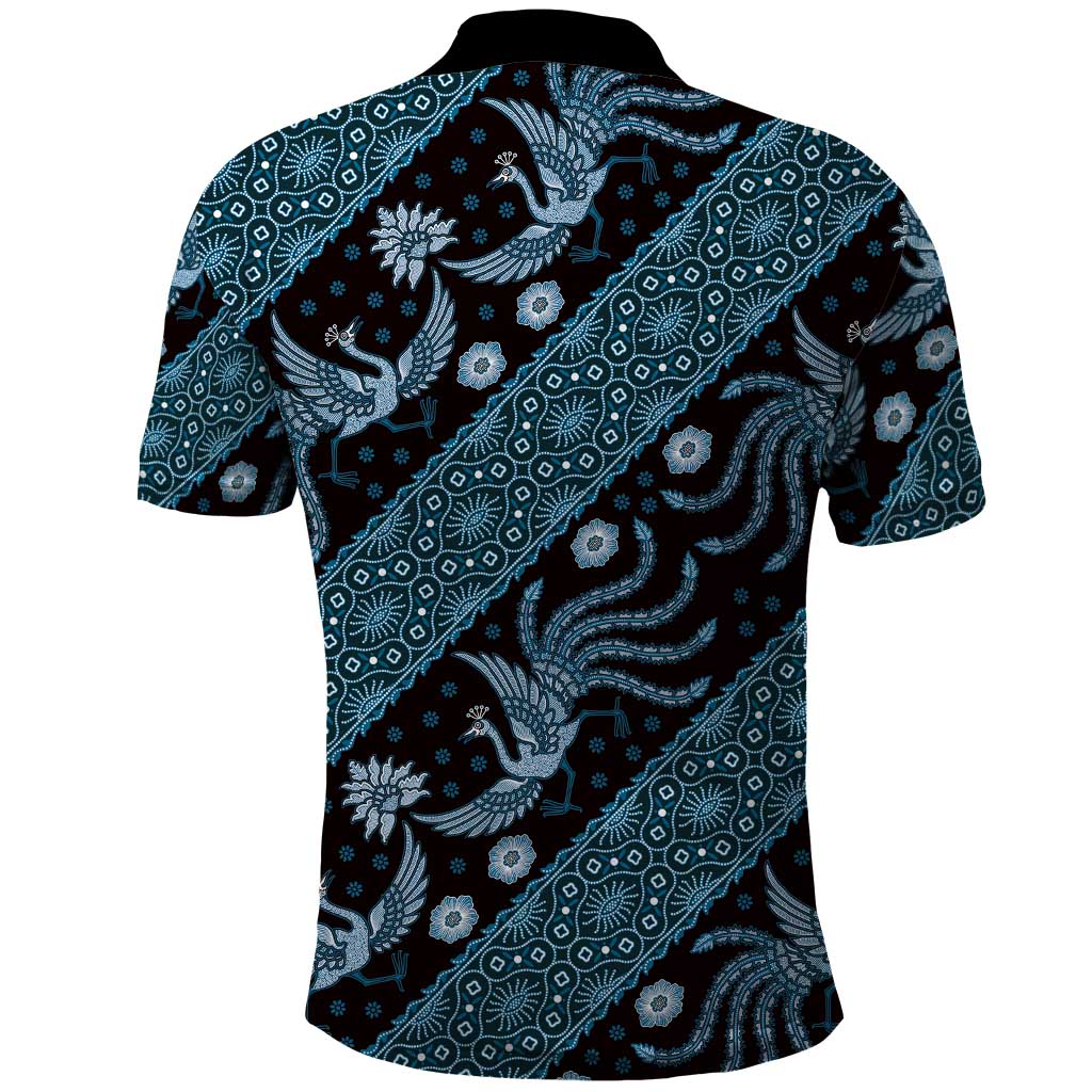 Indonesia Batik Pattern Polo Shirt Blue Version LT01 - Polynesian Pride