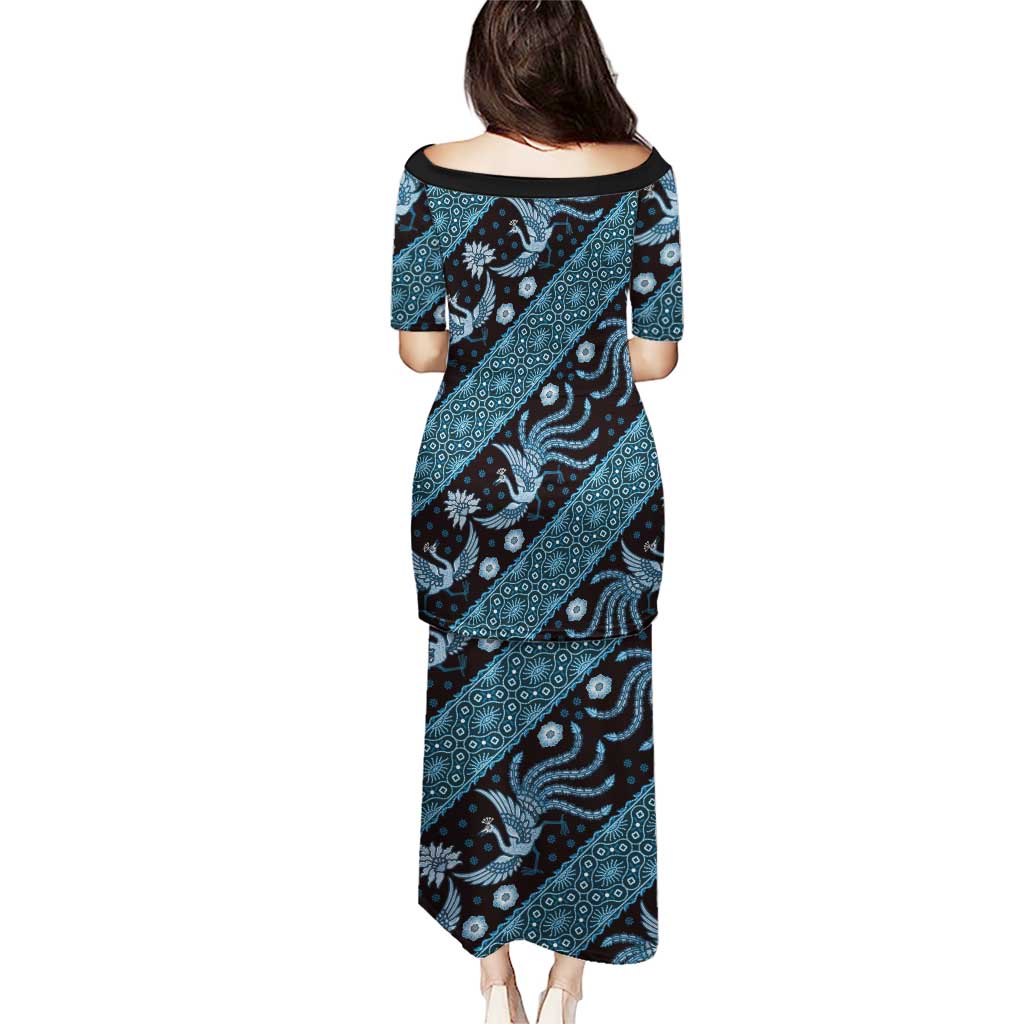 Indonesia Batik Pattern Puletasi Blue Version LT01 - Polynesian Pride