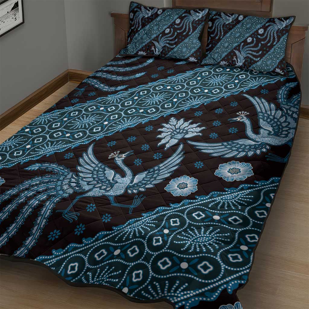 Indonesia Batik Pattern Quilt Bed Set Blue Version LT01 - Polynesian Pride