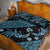 Indonesia Batik Pattern Quilt Bed Set Blue Version