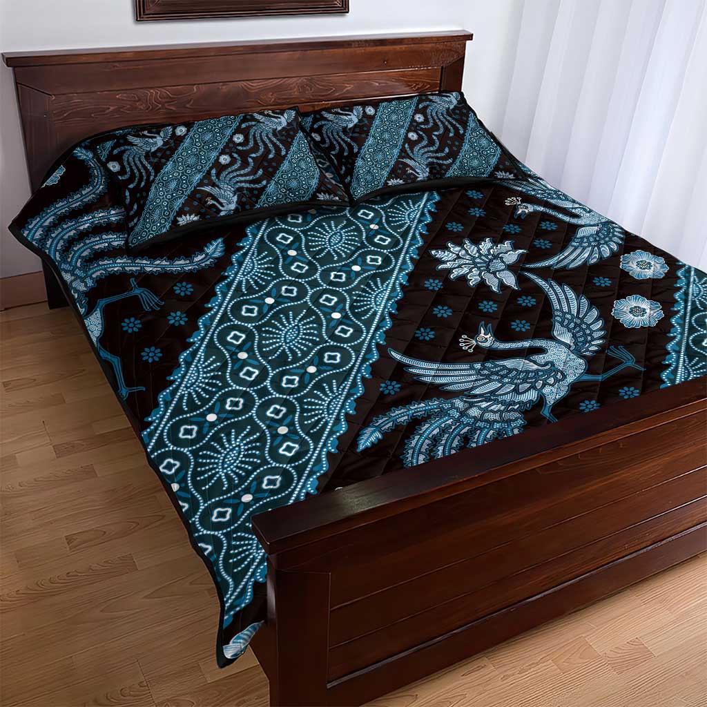 Indonesia Batik Pattern Quilt Bed Set Blue Version LT01 - Polynesian Pride