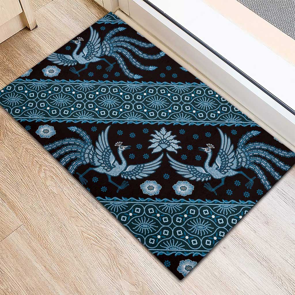 Indonesia Batik Pattern Rubber Doormat Blue Version LT01 - Polynesian Pride
