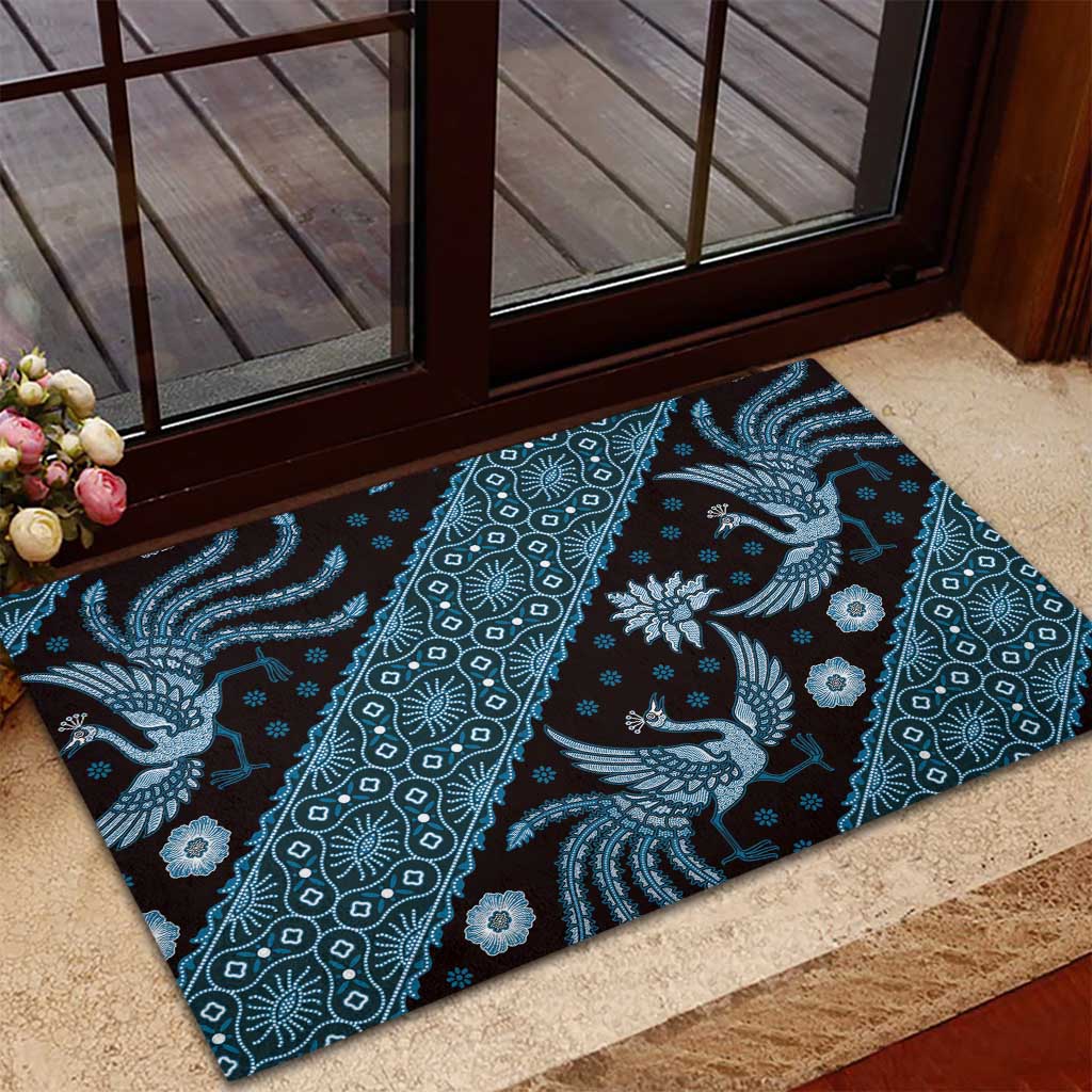 Indonesia Batik Pattern Rubber Doormat Blue Version LT01 - Polynesian Pride
