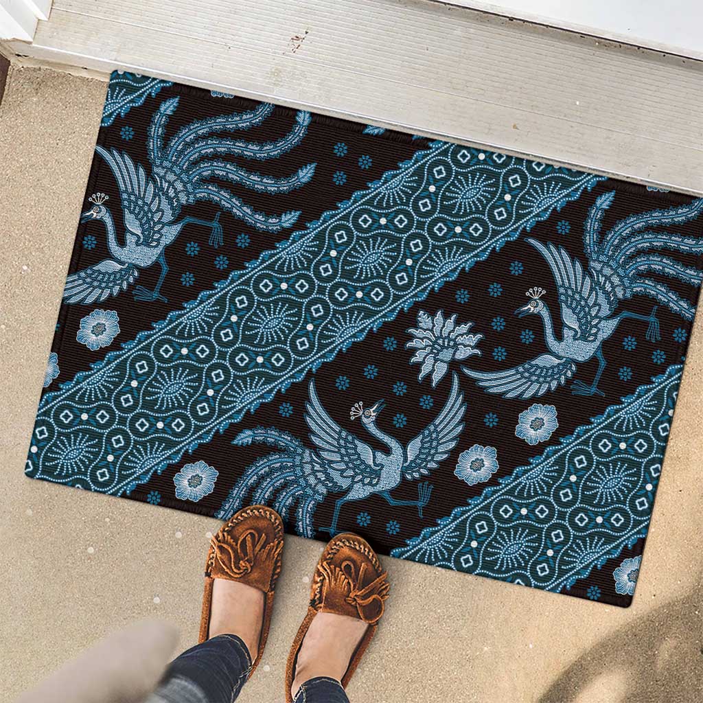 Indonesia Batik Pattern Rubber Doormat Blue Version LT01 - Polynesian Pride