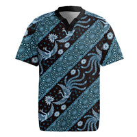 Indonesia Batik Pattern Rugby Jersey Blue Version LT01 Blue - Polynesian Pride