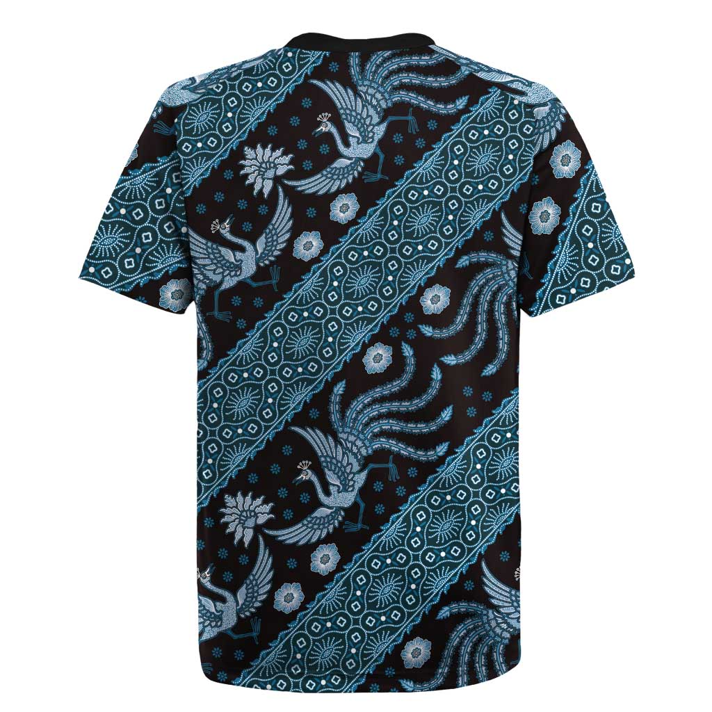 Indonesia Batik Pattern Rugby Jersey Blue Version LT01 - Polynesian Pride