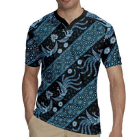 Indonesia Batik Pattern Rugby Jersey Blue Version LT01 - Polynesian Pride