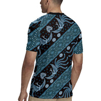 Indonesia Batik Pattern Rugby Jersey Blue Version LT01 - Polynesian Pride