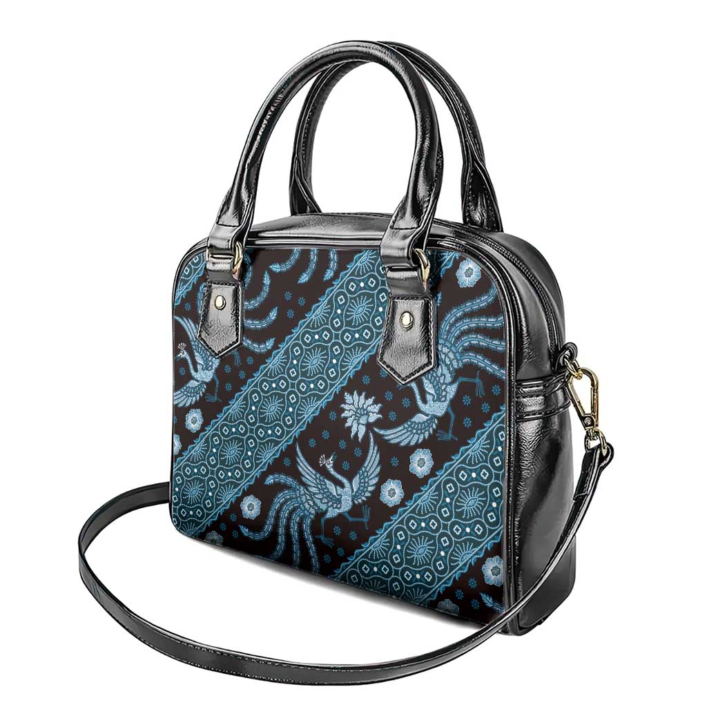 Indonesia Batik Pattern Shoulder Handbag Blue Version LT01 - Polynesian Pride