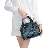 Indonesia Batik Pattern Shoulder Handbag Blue Version LT01 - Polynesian Pride