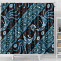 Indonesia Batik Pattern Shower Curtain Blue Version LT01 - Polynesian Pride